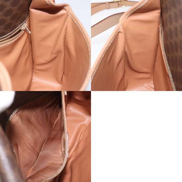 CELINE Macadam Canvas Shoulder Bag Pvc Leather Brown Gold - Picture 12 of 12